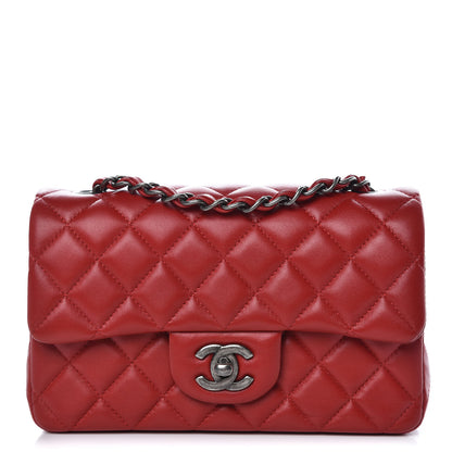 Chanel Lambskin Quilted Mini Rectangular Flap Red 1 of 8
