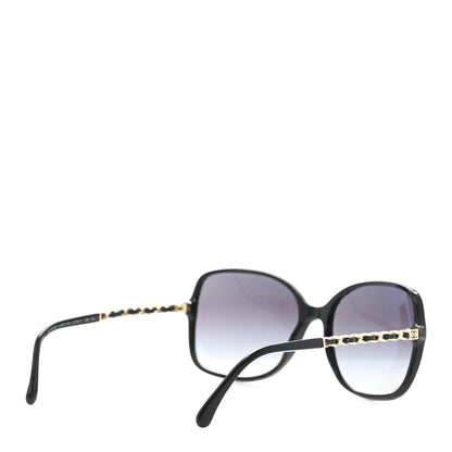 Chanel Acetate Lambskin Chain Square Sunglasses 5210-Q Black 4 of 8