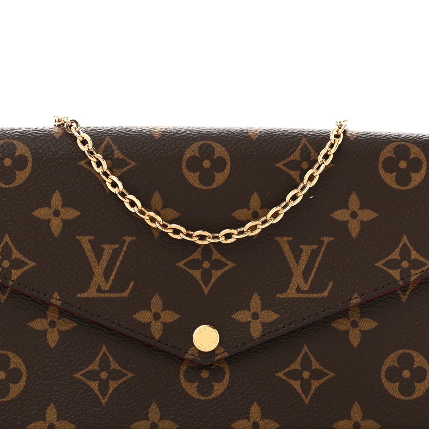 Monogram Pochette Felicie Chain Wallet Fuchsia