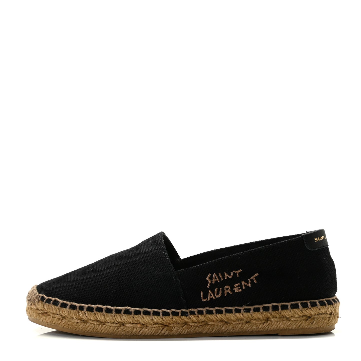 Canvas Nappa Elba Light Logo Embroidered Espadrilles 37.5 Black