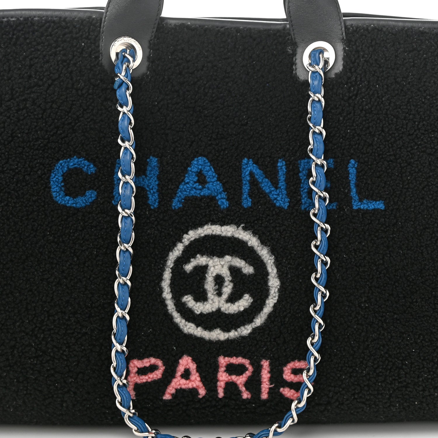 Chanel Shearling Large Deauville Tote Black 8 of 10