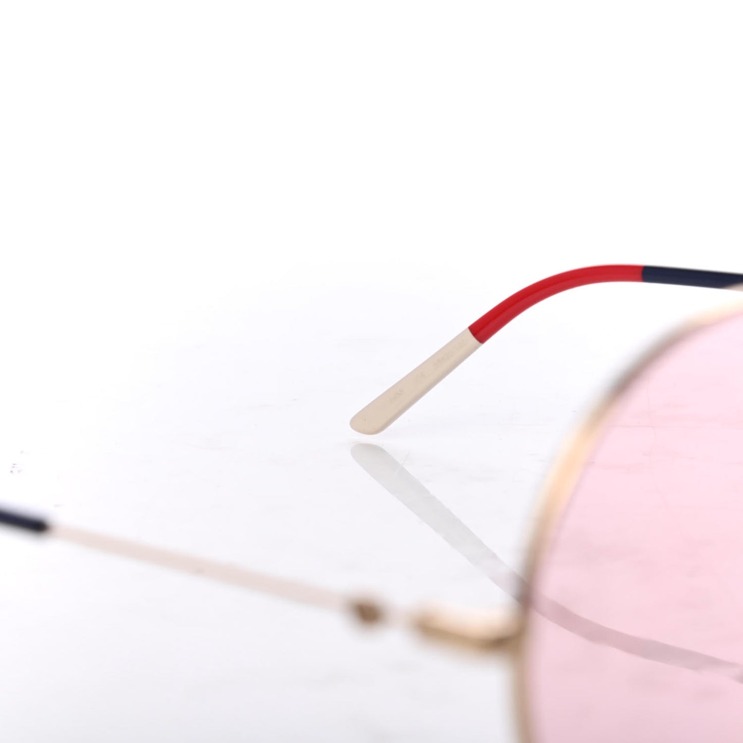 Round Sunglasses GG0395S Red Blue White