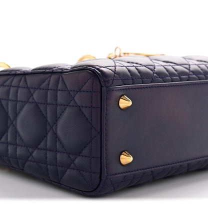 Christian Dior Lambskin Cannage Small Jeweled Owl Lady Dior Blue 9 of 13