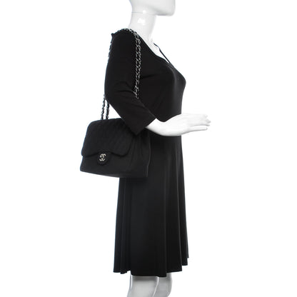 Chanel Jersey Quilted Jumbo Single Flap Black 2 of 10