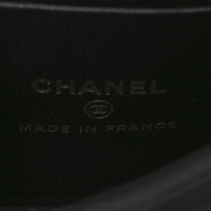 Chanel Lambskin Quilted Top Handle Flap Clutch With Chain Black 7 of 11