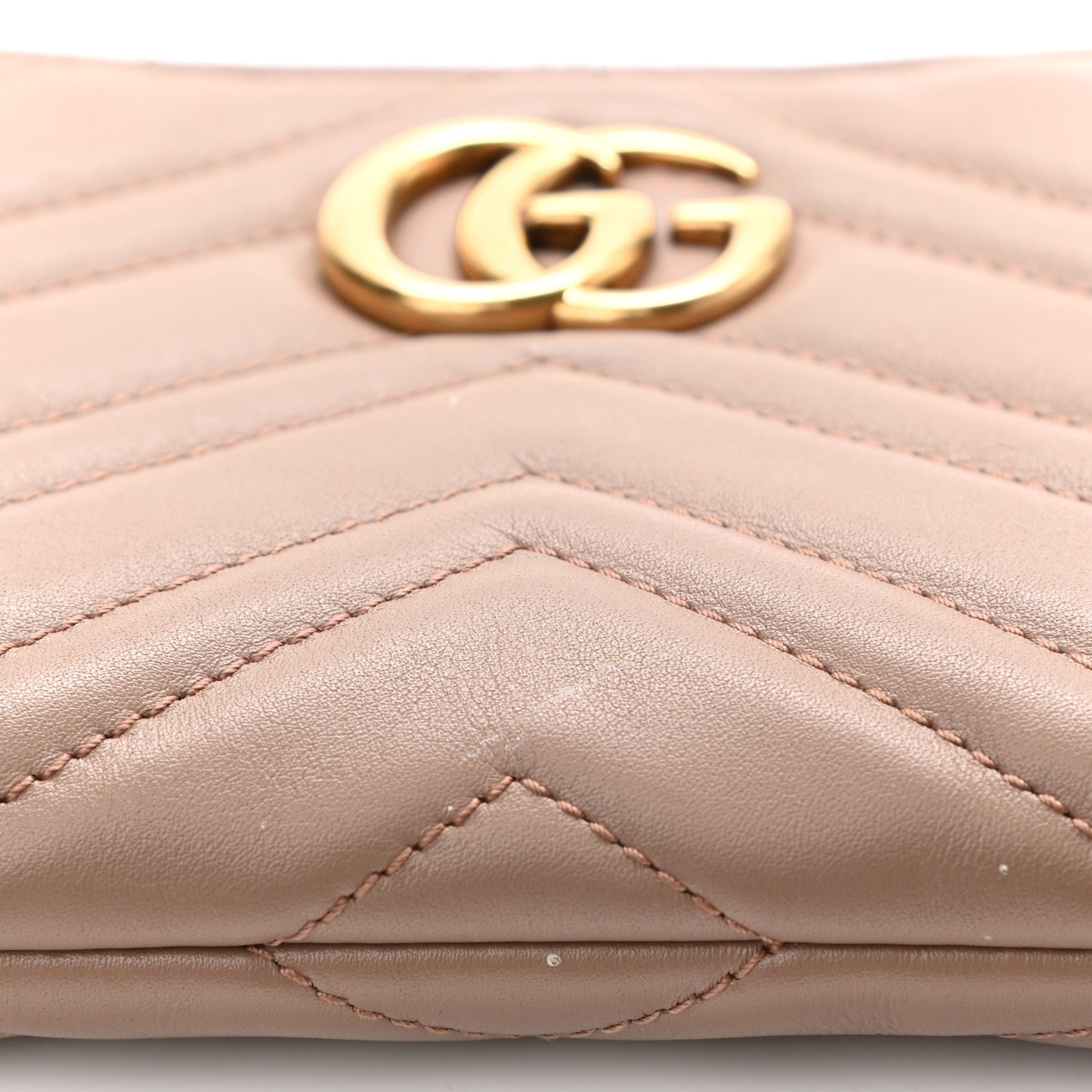 Calfskin Matelasse Mini GG Marmont Chain Bag Porcelain Rose