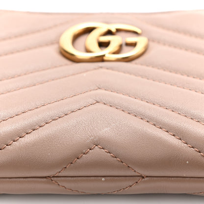 Gucci Calfskin Matelasse Mini GG Marmont Chain Bag Porcelain Rose 14 of 16