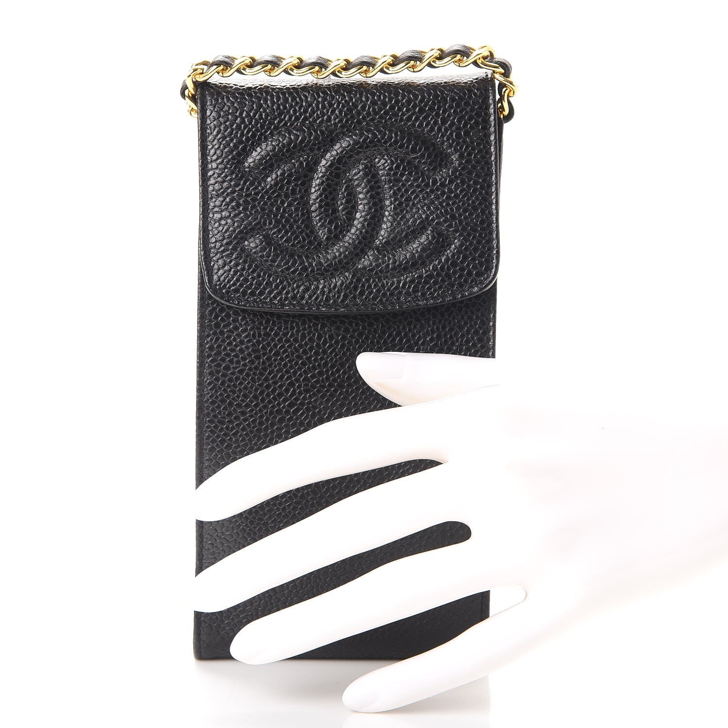 Chanel Caviar CC Phone Holder Crossbody Black 3 of 9