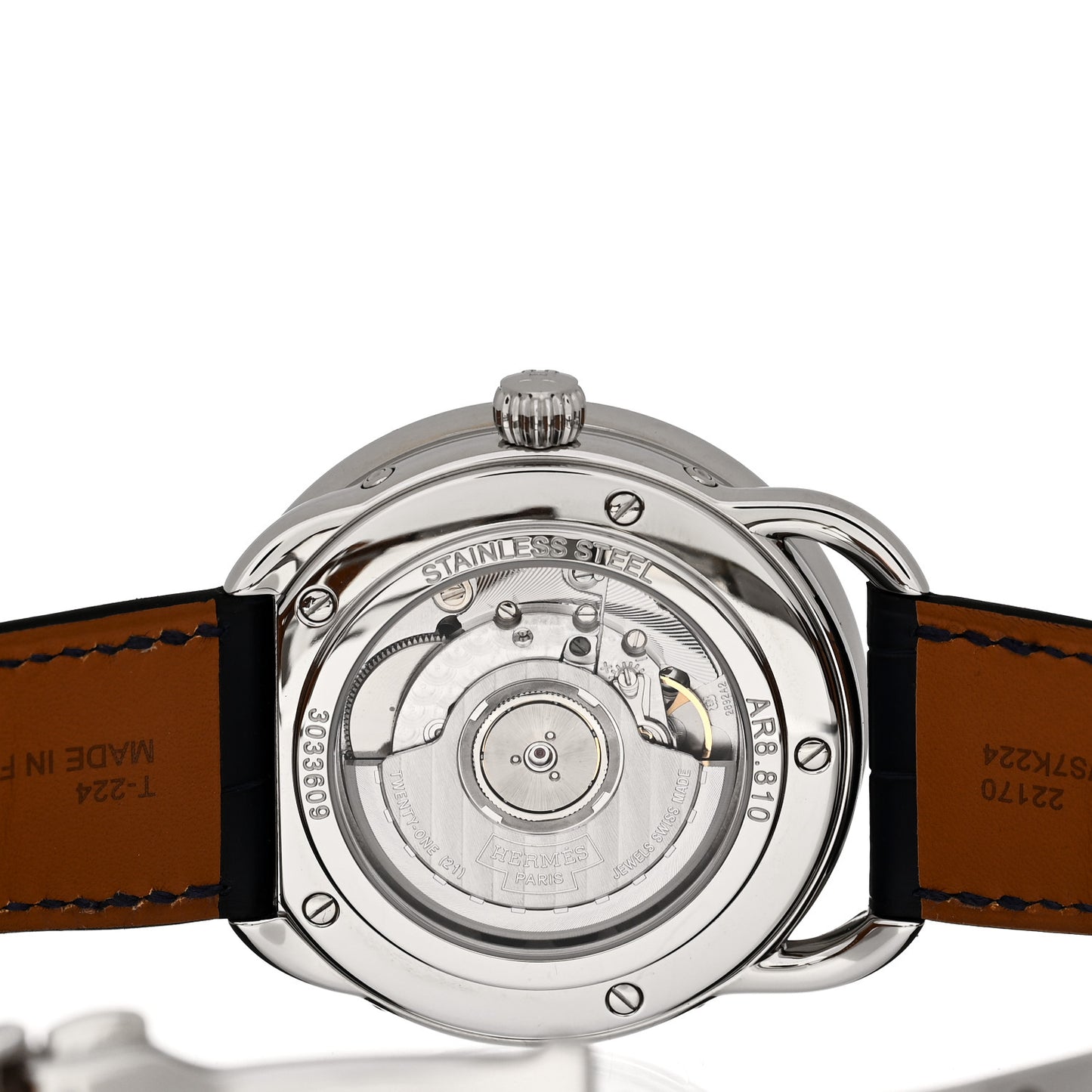 Stainless Steel Alligator 43mm Arceau Grande Lune Automatic Watch Bleu Abysse