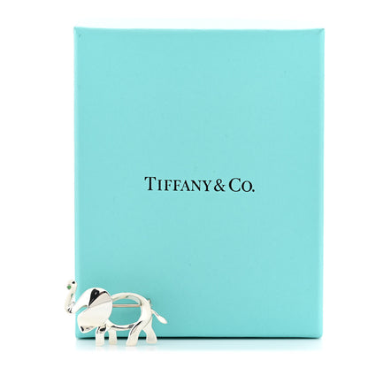Tiffany Sterling Silver Tsavorite Save the Wild Elephant Brooch 6 of 6