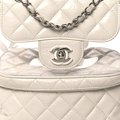 Chanel Crumpled Calfskin PVC Quilted Backpack White 8 of 12