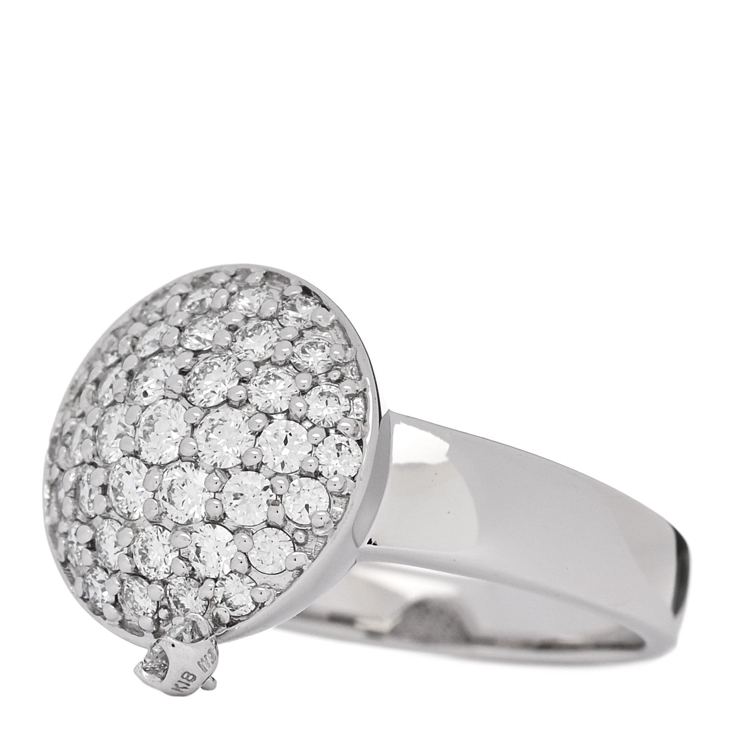 Parker & West by FASHIONPHILE 18K White Gold Diamond .60ctw Round Pave Charm Ring  53 6.25 3 of 9
