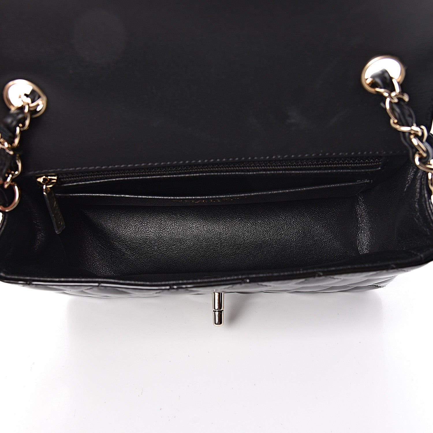 Chanel Patent Calfskin Quilted Mini Rectangular Flap Black 5 of 10