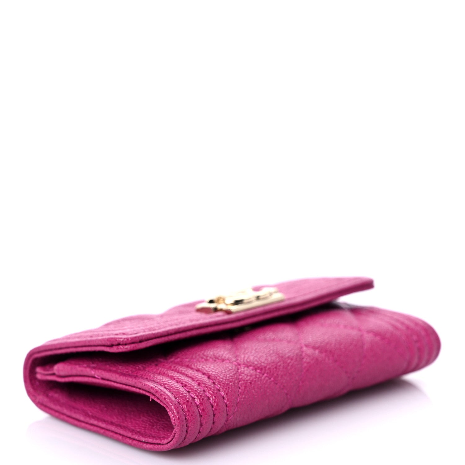 Chanel Caviar Quilted Boy Flap Card Holder Fuchsia 4 of 11