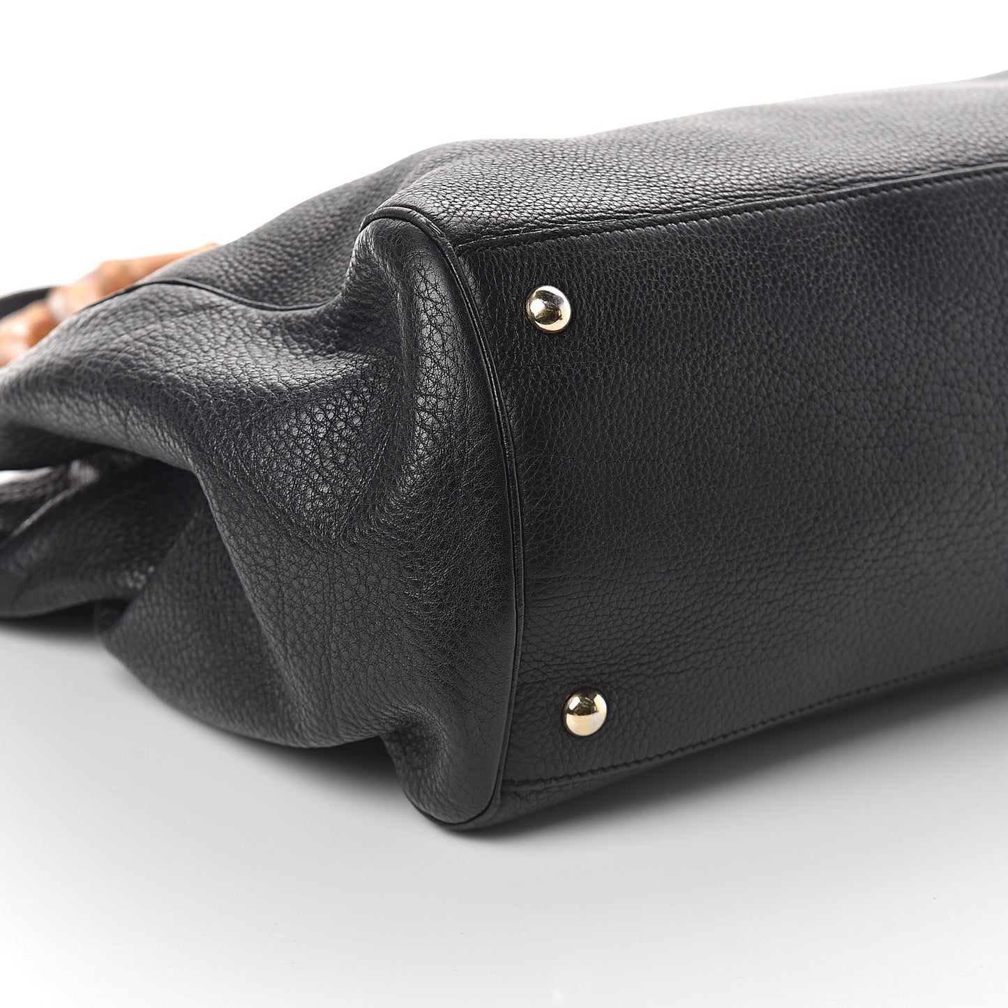 Calfskin Large Bamboo Shopper Tote Black