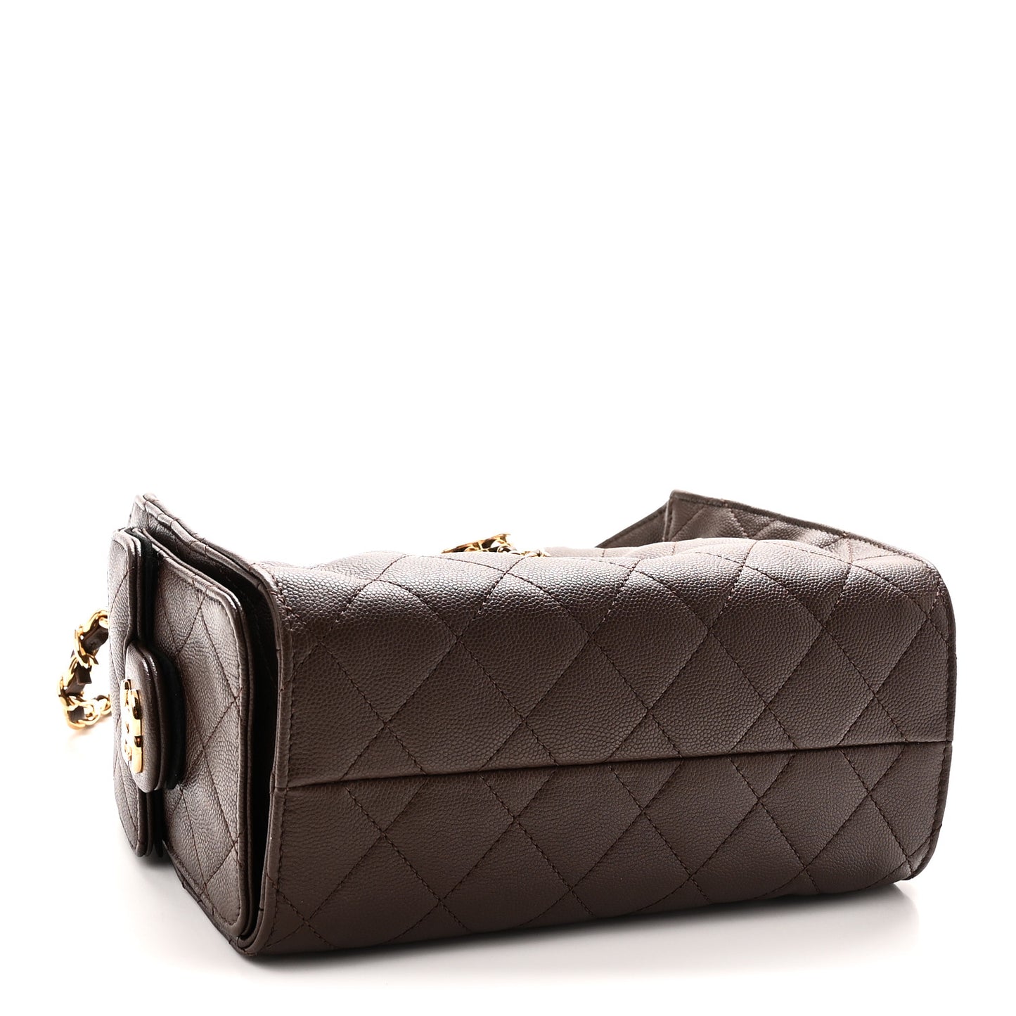 Caviar Quilted Mini Chanel 25 Handbag Brown