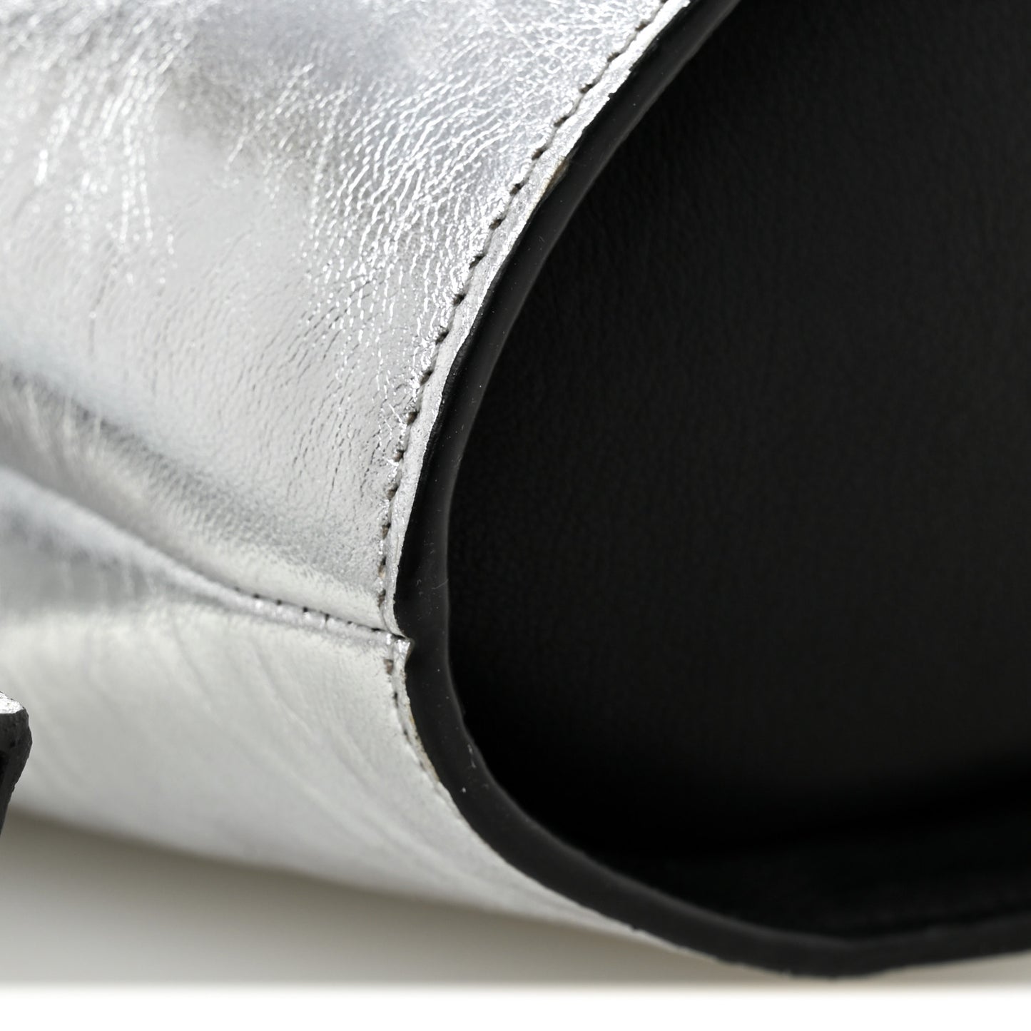 Metallic Calfskin Mini Elephant Crossbody Bag Silver