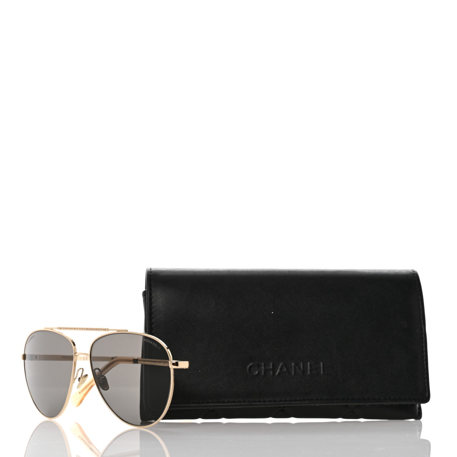 Chanel Metal Aviator Sunglasses 4279-B Gold 8 of 8