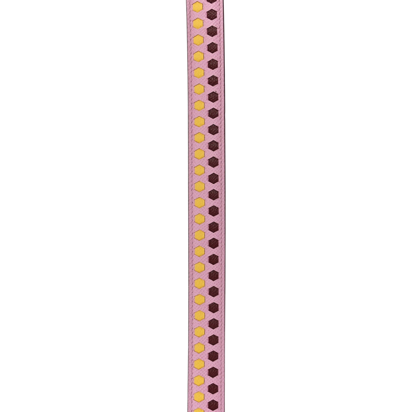Epsom 25mm Hexagone Tressage Shoulder Strap Mauve Sylvestre Rouge H Jaune de Naples