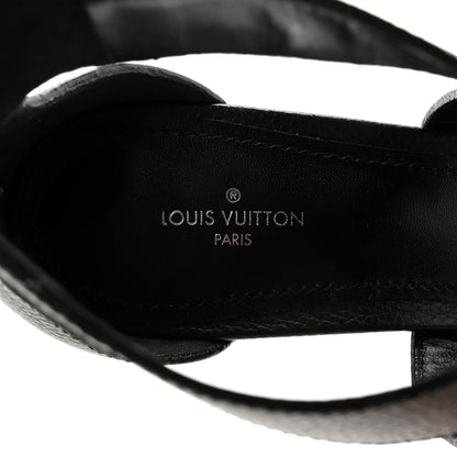 Louis Vuitton Grained Calfskin Horizon Platform Sandals 39.5 Black 8 of 10