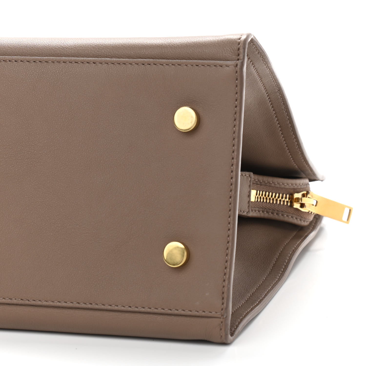 Saint Laurent Smooth Calfskin Small Monogram Cabas Taupe 10 of 15