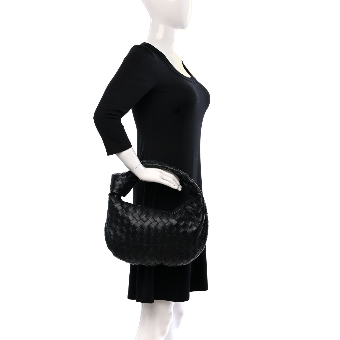 Nappa Intrecciato Teen Jodie Hobo Black