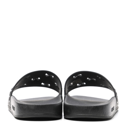 Gucci Rubber GG Monogram Perforated Womens Slide Sandals 40 Black 4 of 7