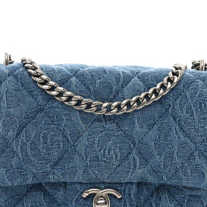 Chanel Denim Quilted Camellia Sweetheart Mini Flap Blue 5 of 10