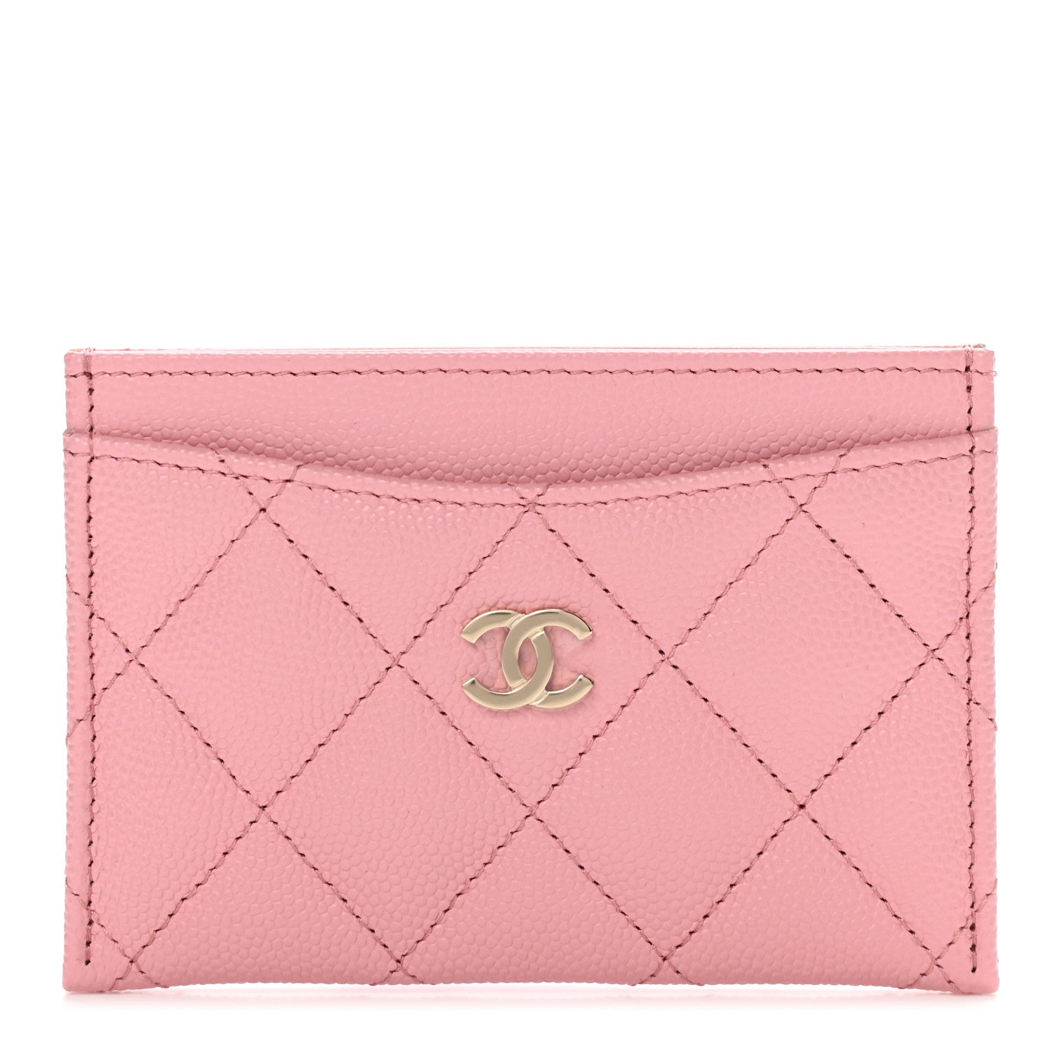 Chanel Caviar Quilted Card Holder Pink 1 of 9