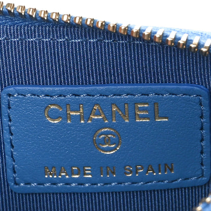Chanel Caviar Quilted CC Zip Card Holder Blue 7 of 9