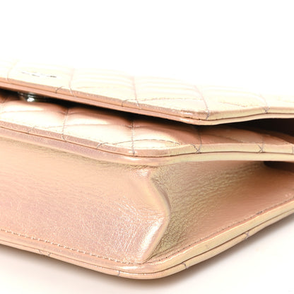 Chanel Iridescent Calfskin Quilted Wallet on Chain WOC Pink 11 of 11