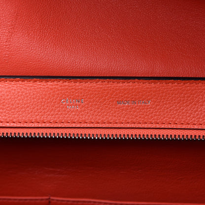 Celine Drummed Calfskin Suede Medium Trapeze Coquelicot 8 of 9