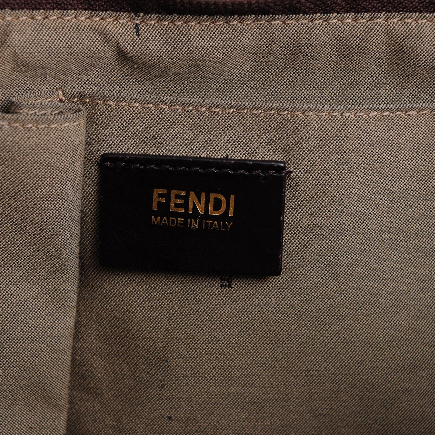 Fendi Zucchino Spalmati Vitello Large Charm Shopper Tote Nocciola Castagna 6 of 8