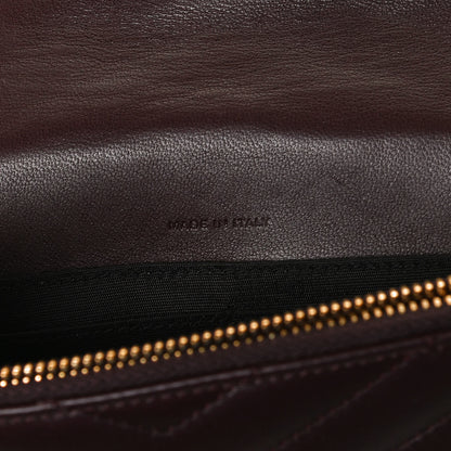 Saint Laurent Nappa Matelasse Chevron Monogram Chain Wallet Amaranto 7 of 10