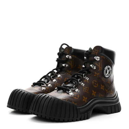 Louis Vuitton Calfskin Patent Monogram Ruby Flat Ranger Boots 39.5 Black 4 of 10