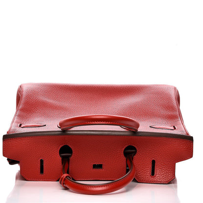 Hermes Taurillon Clemence Birkin 30 Rouge Casaque 28 of 33