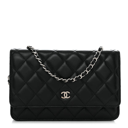 Chanel Lambskin Quilted Wallet On Chain WOC Black 1 of 10