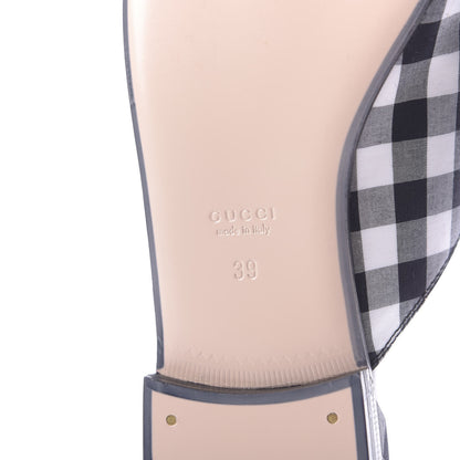 Gucci Cotton Gingham Womens Princetown Slippers 39 White Black 7 of 10