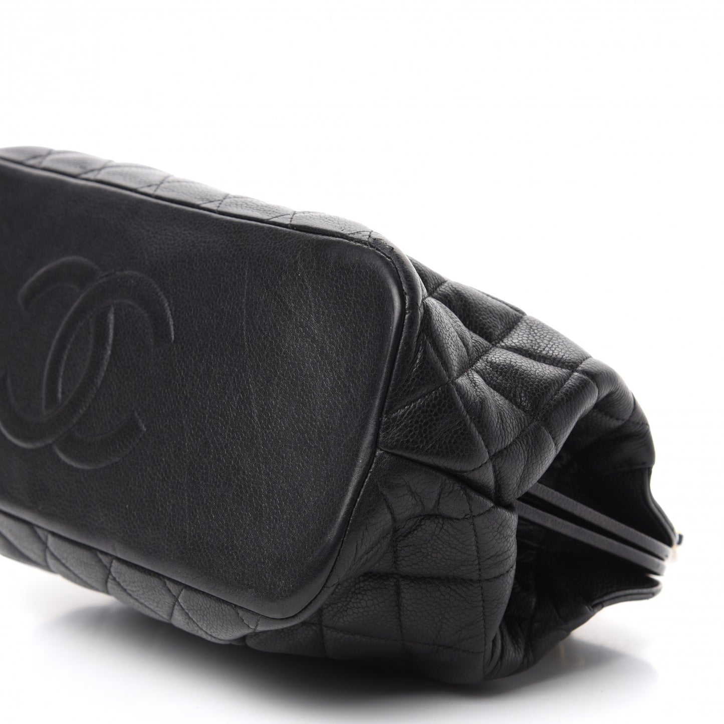 Caviar Quilted Frame Shoulder Bag Black