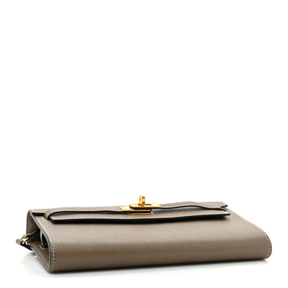 Hermes Chevre Mysore Kelly To Go Wallet Etoupe 3 of 14