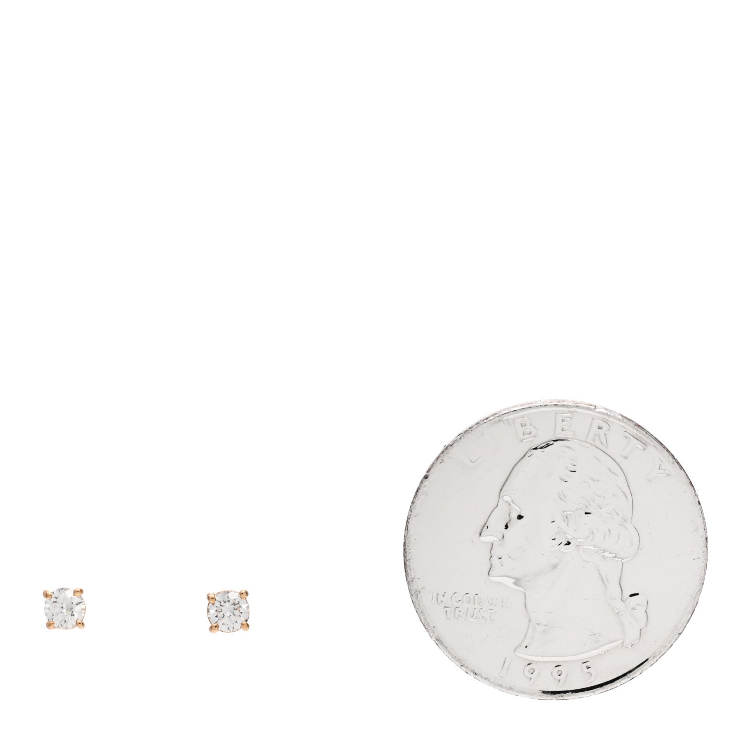 Tiffany 18K Rose Gold Diamond .22ctw Solitaire Earrings 2 of 5