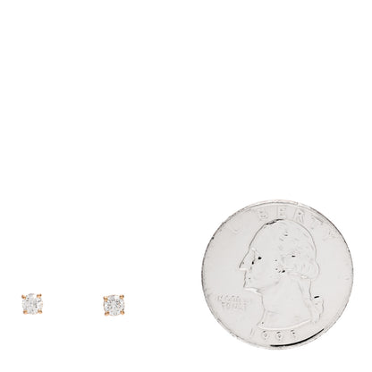 Tiffany 18K Rose Gold Diamond .22ctw Solitaire Earrings 2 of 5