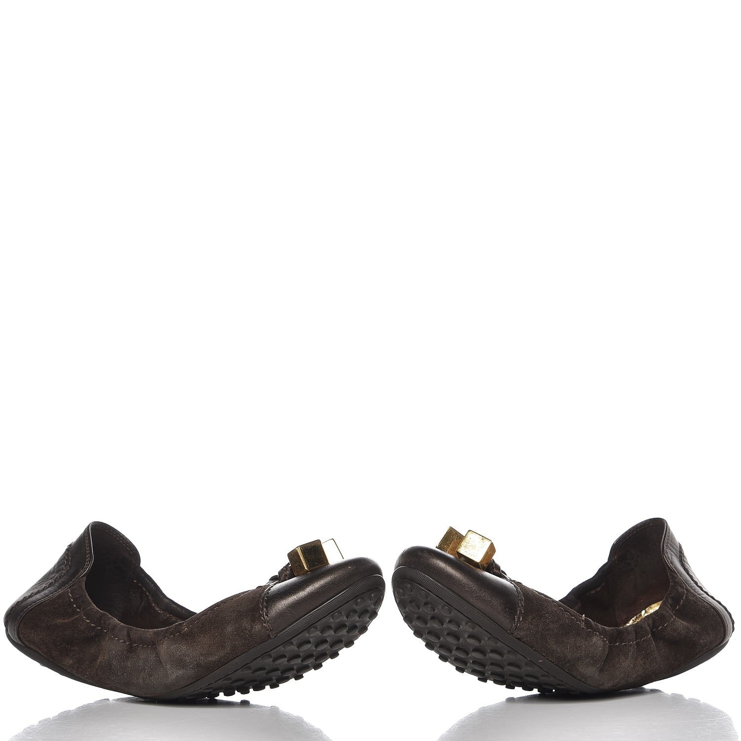 Louis Vuitton Suede Lovely Ballet Flats 37 Brown 4 of 10