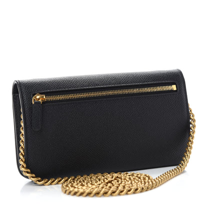 Balenciaga Grained Calfskin BB Phone Holder Wallet On Chain Black 3 of 10