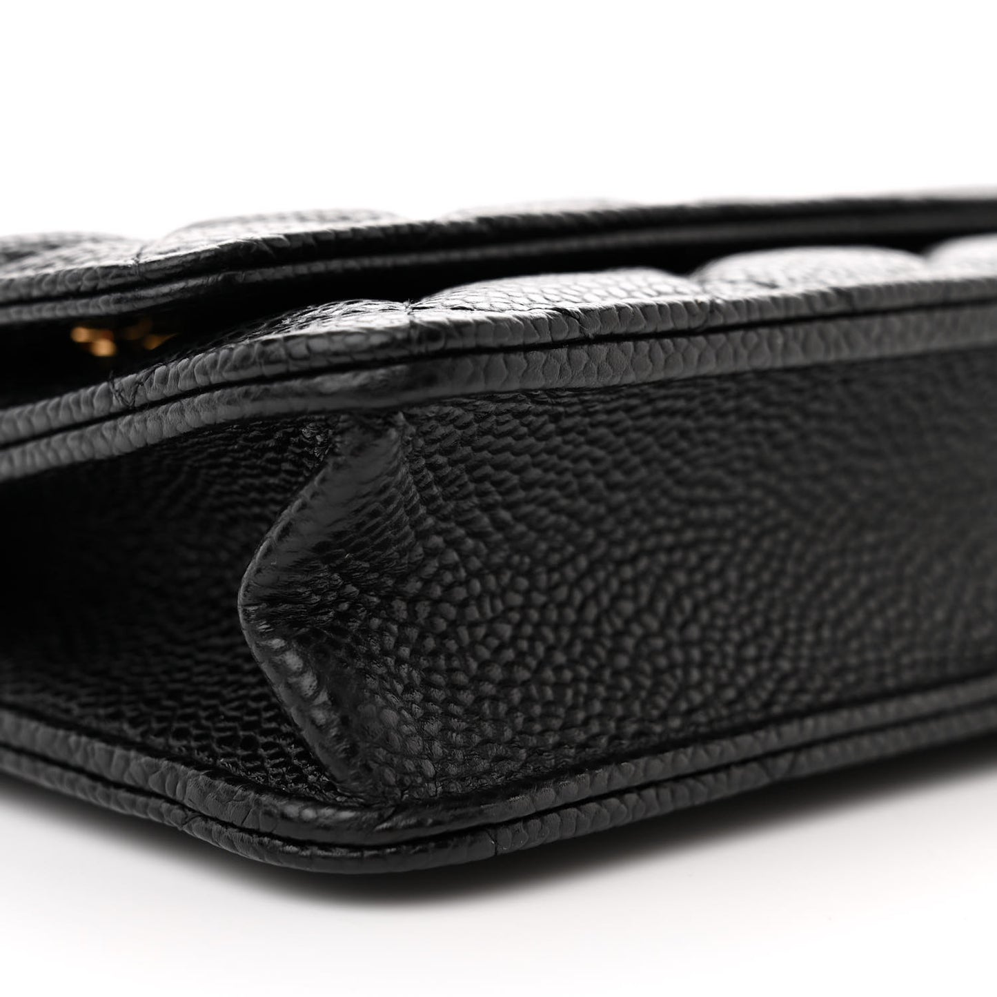 Caviar Quilted Wallet on Chain WOC Black