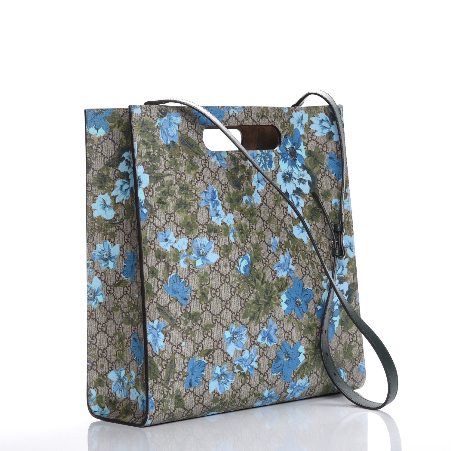 Gucci GG Supreme Monogram Blooms Embroidered Medium XL Tote 3 of 6