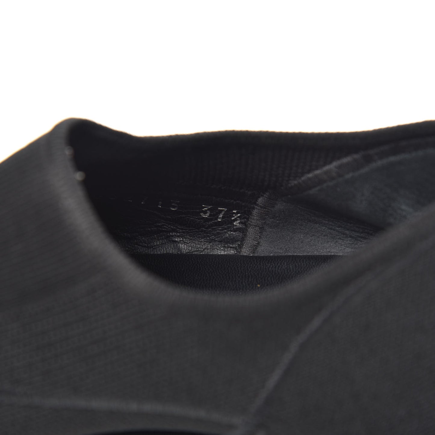 Stretch Fabric Grosgrain Pearl Cap Toe CC Moccasin Loafers 37.5 Black