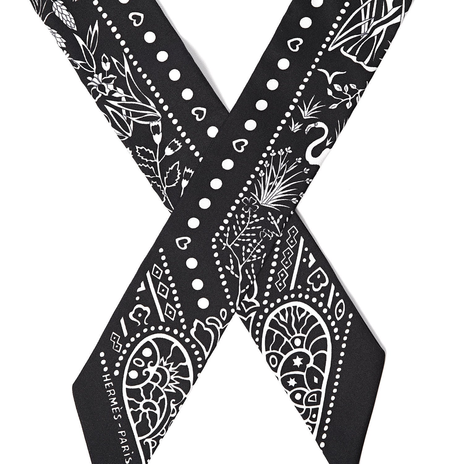 Hermes Silk Entre Ciel Et Mer Twilly Black White 4 of 5