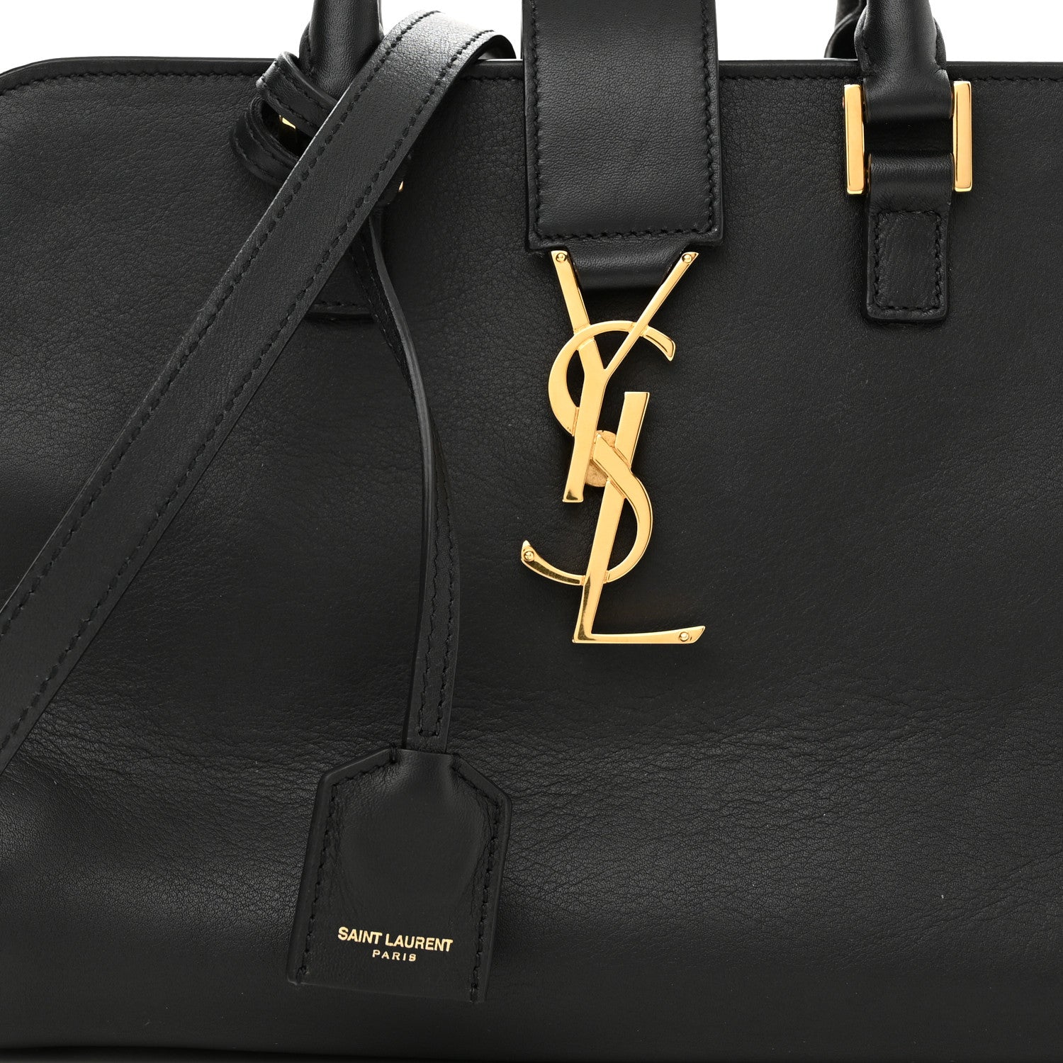 Saint Laurent Calfskin Monogram Baby Cabas Black 8 of 11