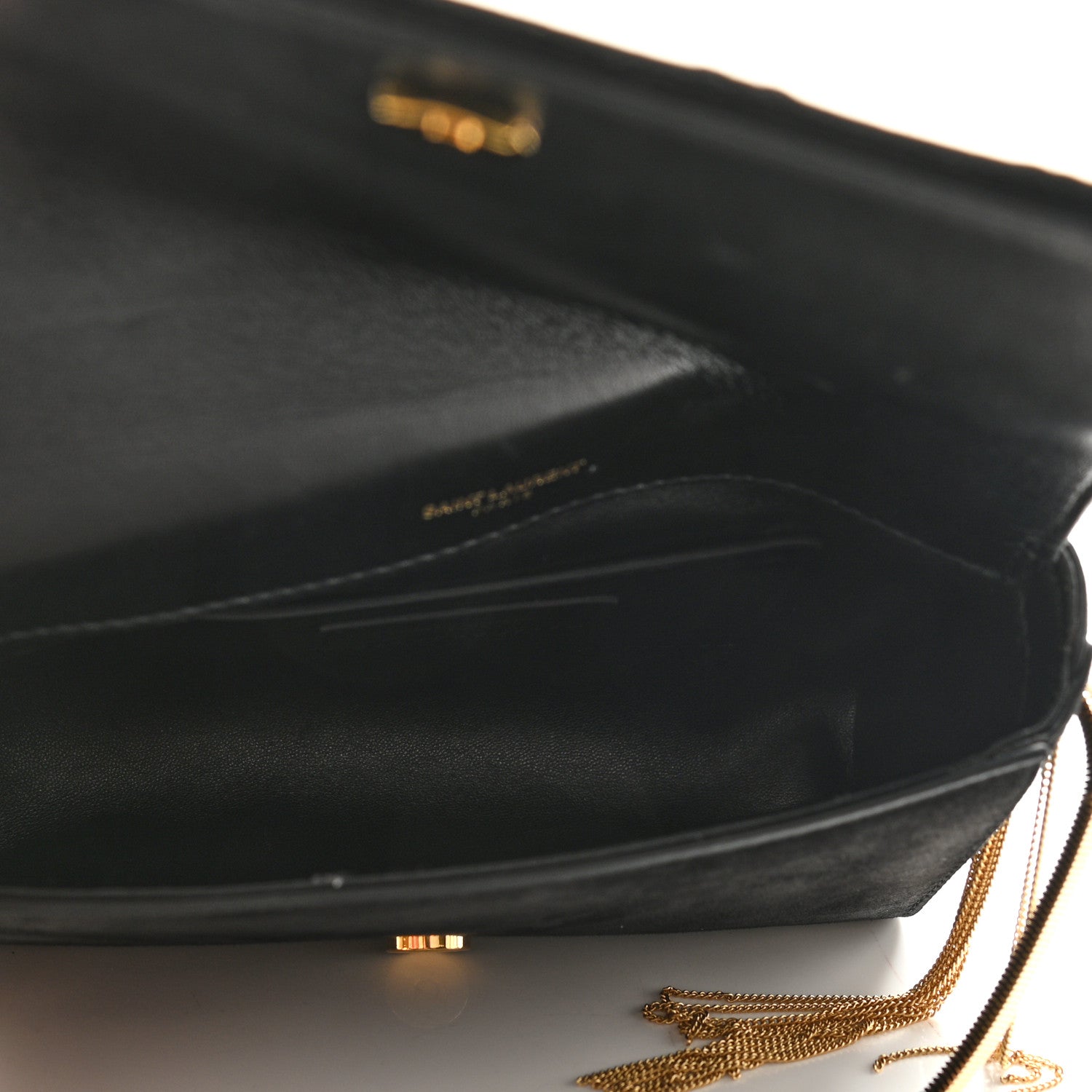 Saint Laurent Suede Small Classic Monogram Kate Chain Satchel Black 5 of 12